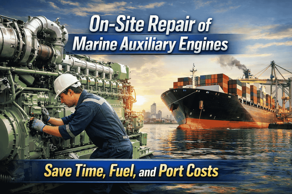 On-Site Repair of Marine Auxiliary Engines Save Time, Fuel, and Port Costs