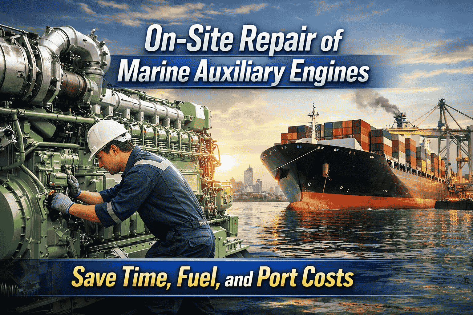 On-Site Repair of Marine Auxiliary Engines Save Time, Fuel, and Port Costs